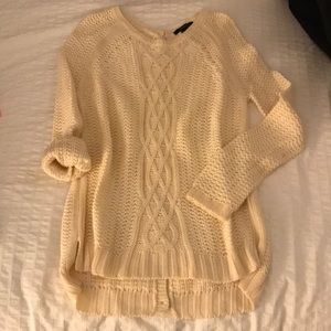 Cream chunky button back sweater - size S